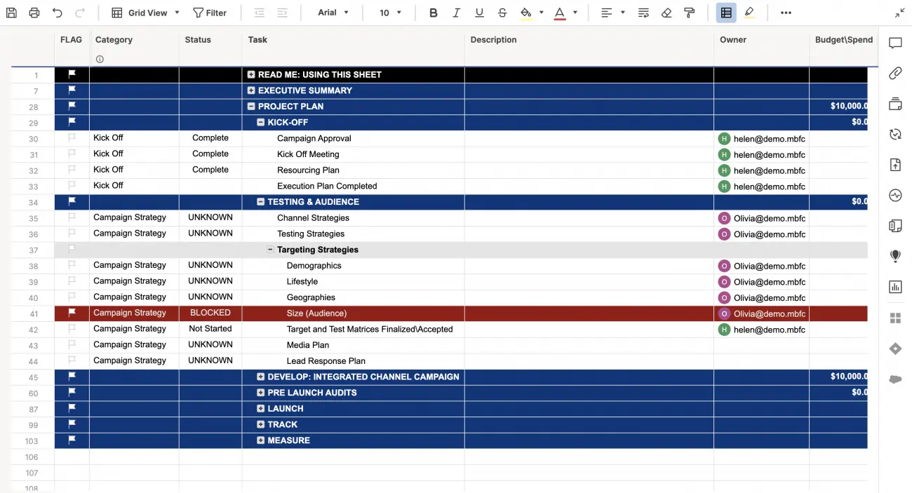 Integrated Digital Marketing Plan Template: Smartsheet templates