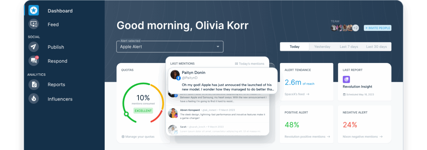 Mention (Best for real-time media monitoring and brand sentiment analysis)