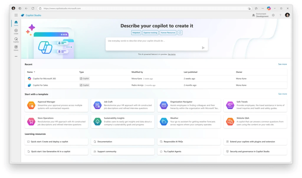 Microsoft Copilot Studio Dashboard