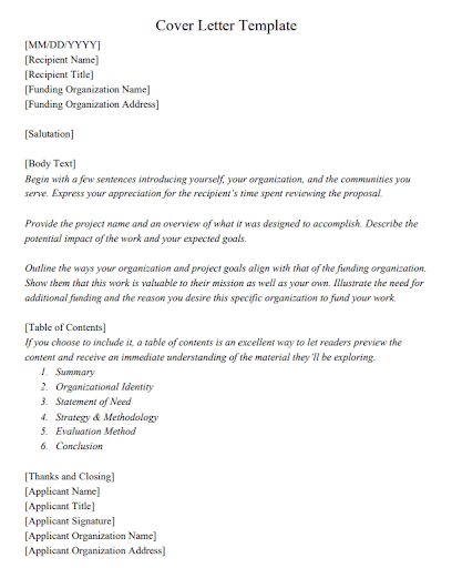 PDF Grant Proposal Template by Click NonProfit