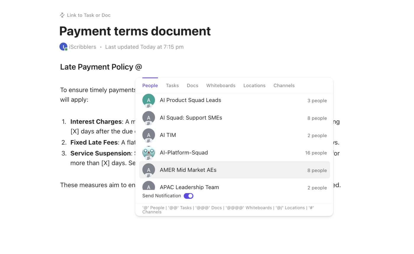 ClickUp Docs: How to Bill a Client