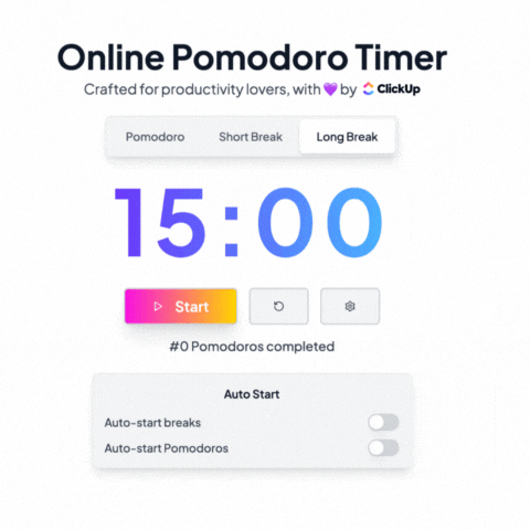 ClickUp Pomodoro Timer