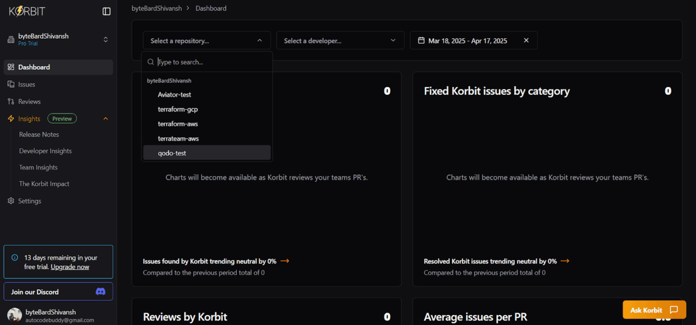 Qodo Dashboard