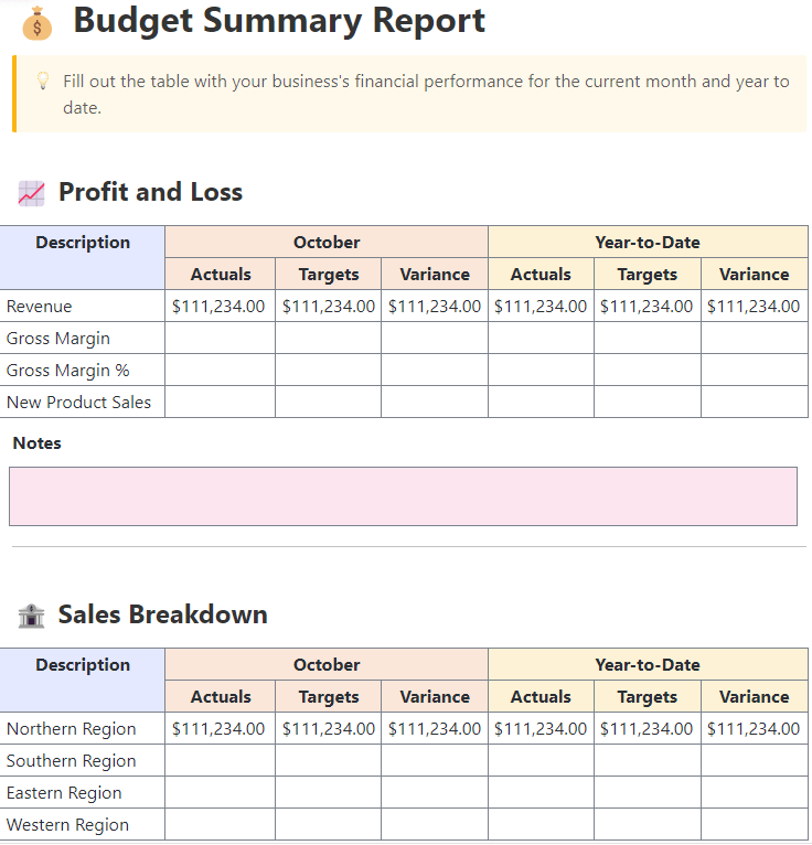 ClickUp Budget Report Template : 50/30/20 Budget Template