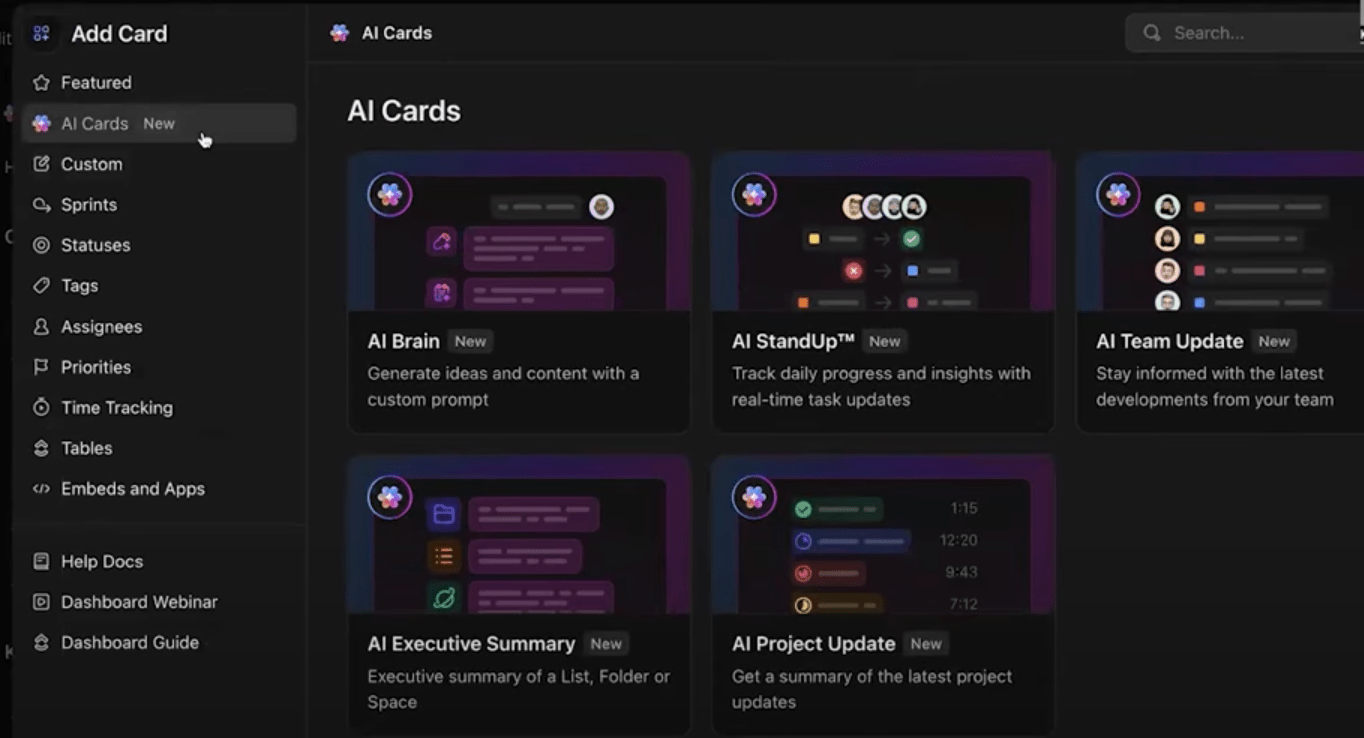 AI Cards in ClickUp