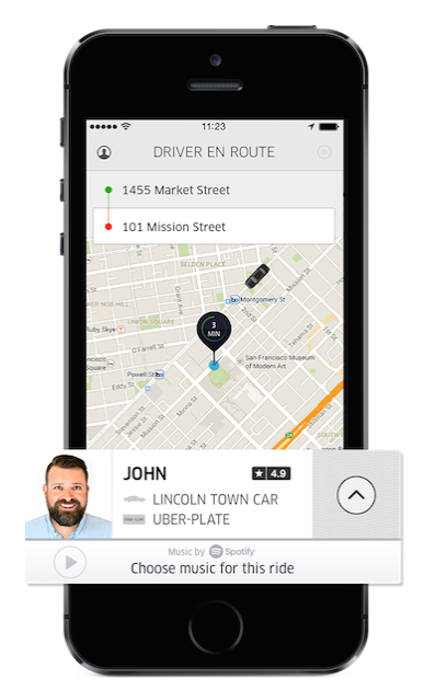 TechCrunch about Uber and Spotify marketing partnership