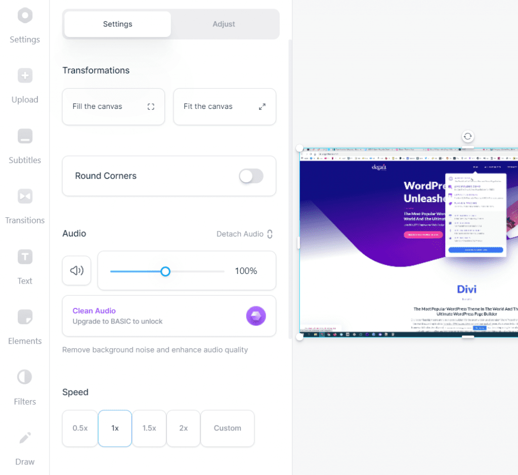 Veed.io Dashboard