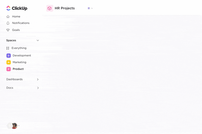 Recruitment Automation Software: ClickUp: Best for end-to-end hiring process tracking and collaboration