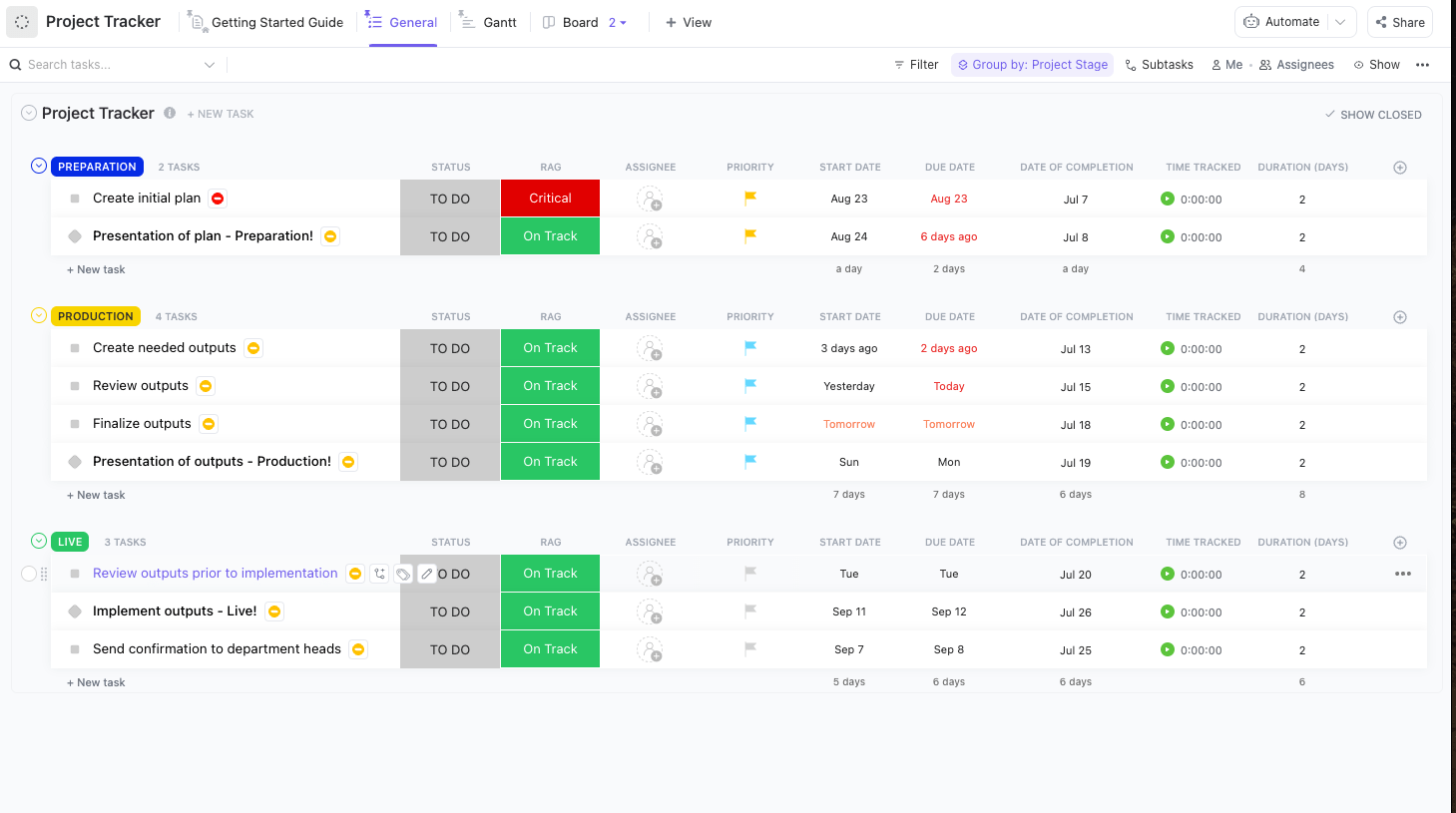 ClickUp Project Tracker Template
