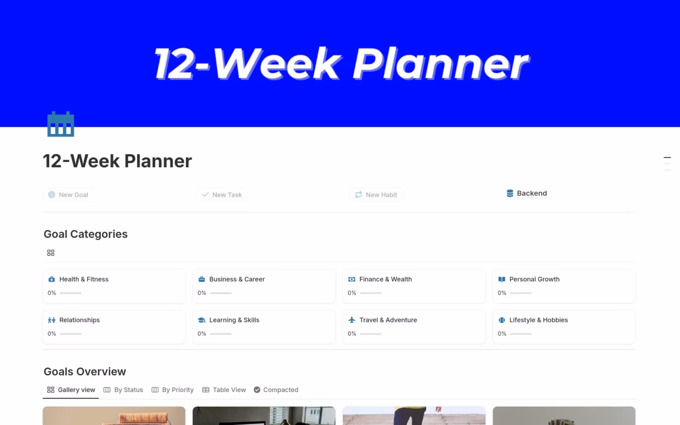 Notion Goals Template: 12-Week Planner Template by Notion
