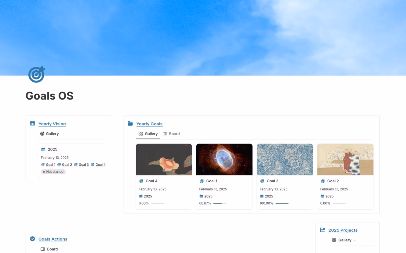 Notion Goals Template: Goals Tracker OS Template by Notion