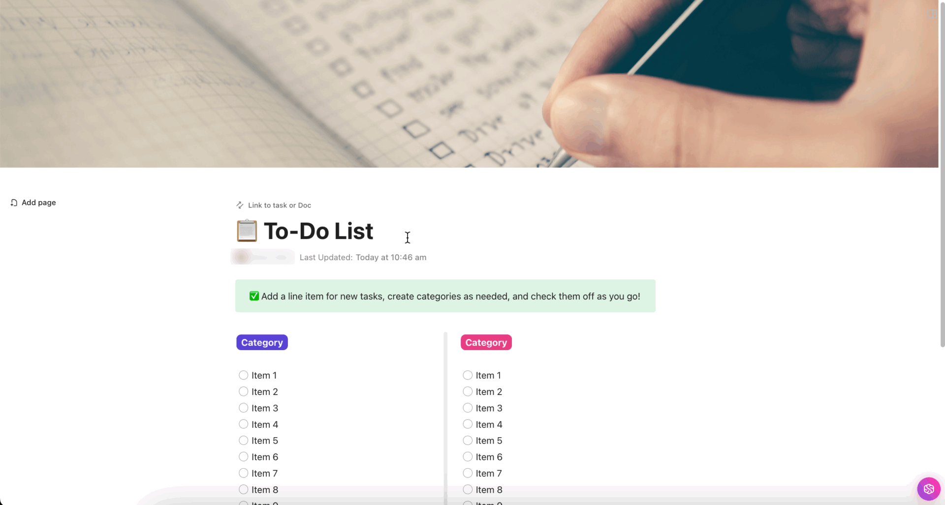 Wishlist Template: ClickUp To Do List Template