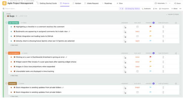 ClickUp Agile Kanban Project Management Template