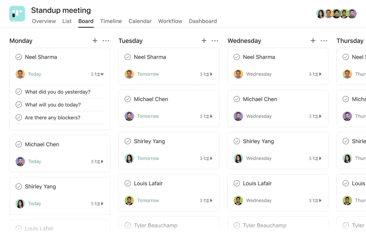Asana Daily StandUp Meetings Template