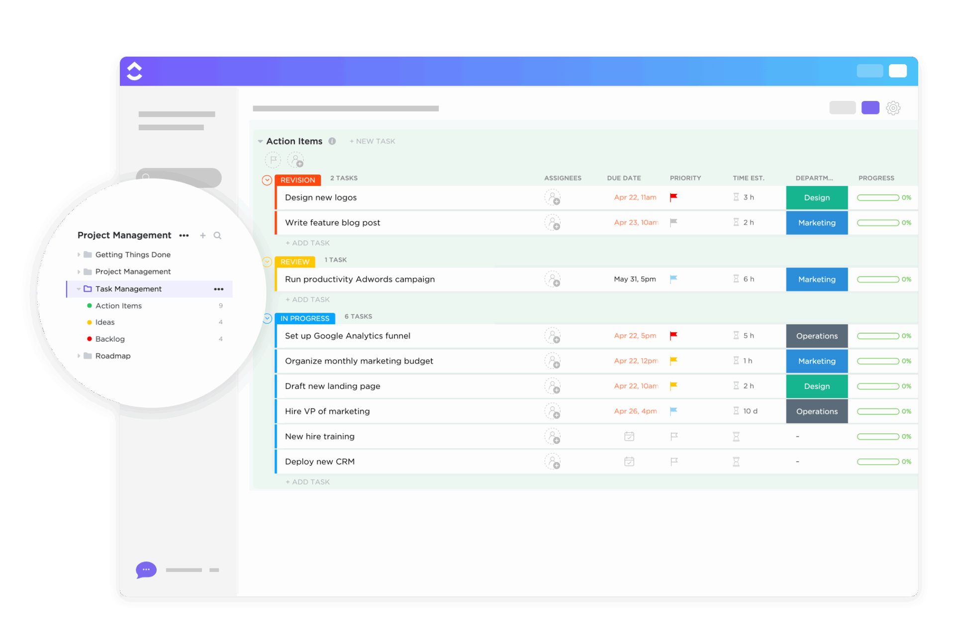 Wishlist Template: ClickUp Task Management Template