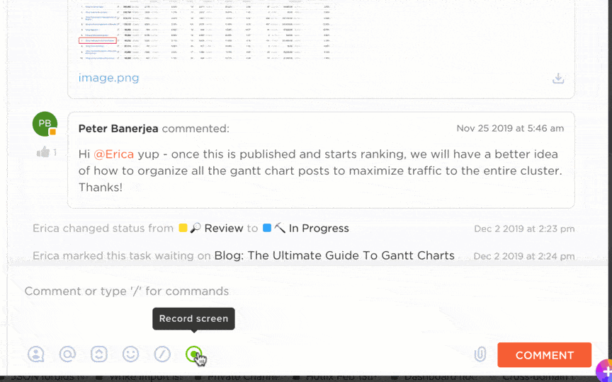 ClickUp Clips: Record, show, and share