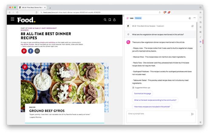 Brave Leo: Google Gemini AI alternatives with large language models