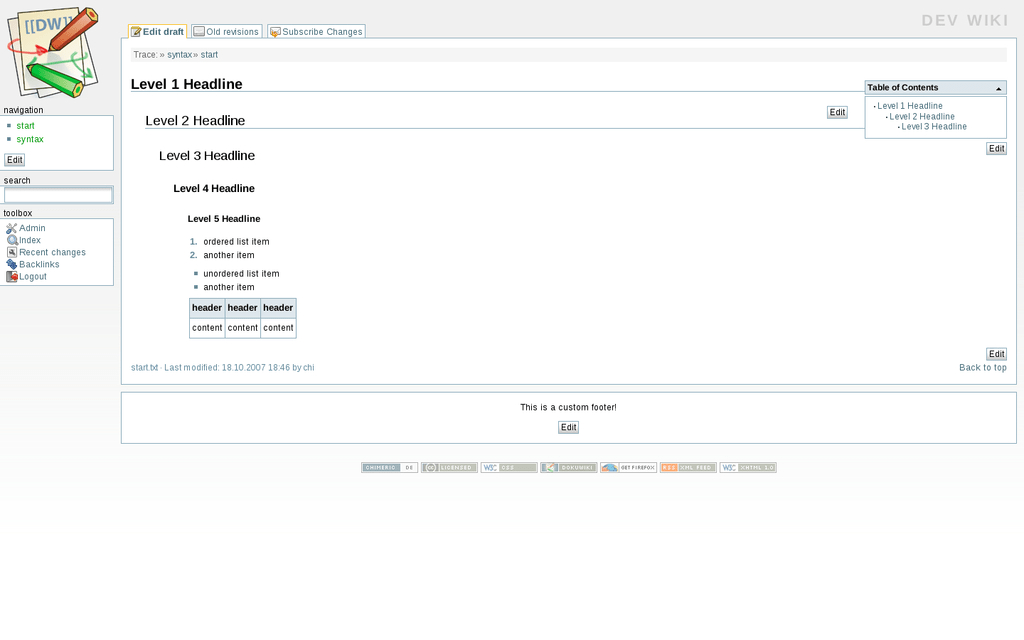 DokuWiki: TiddlyWiki Alternatives