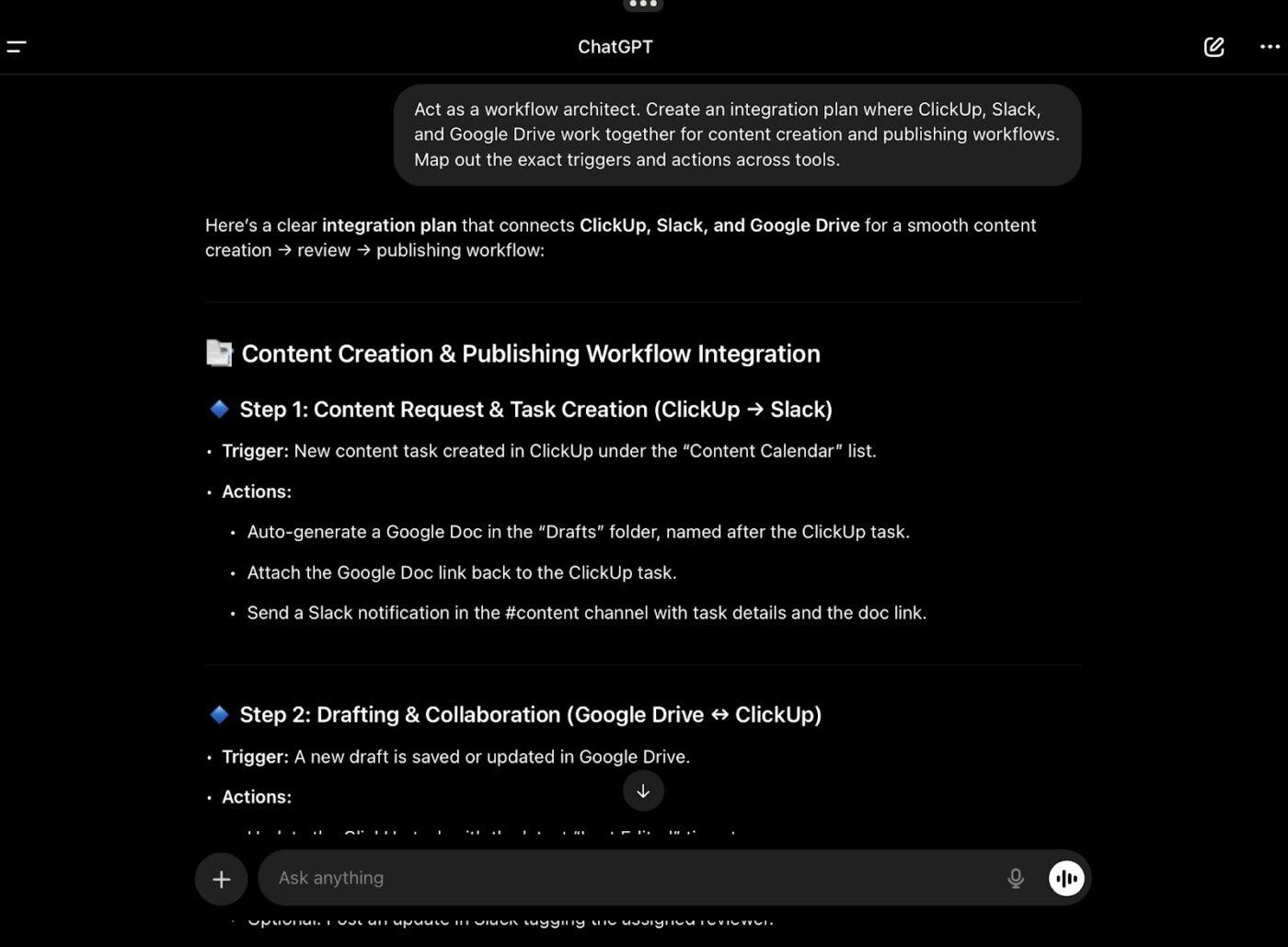 Best prompts to automate workflows in ChatGPT for strategic planning