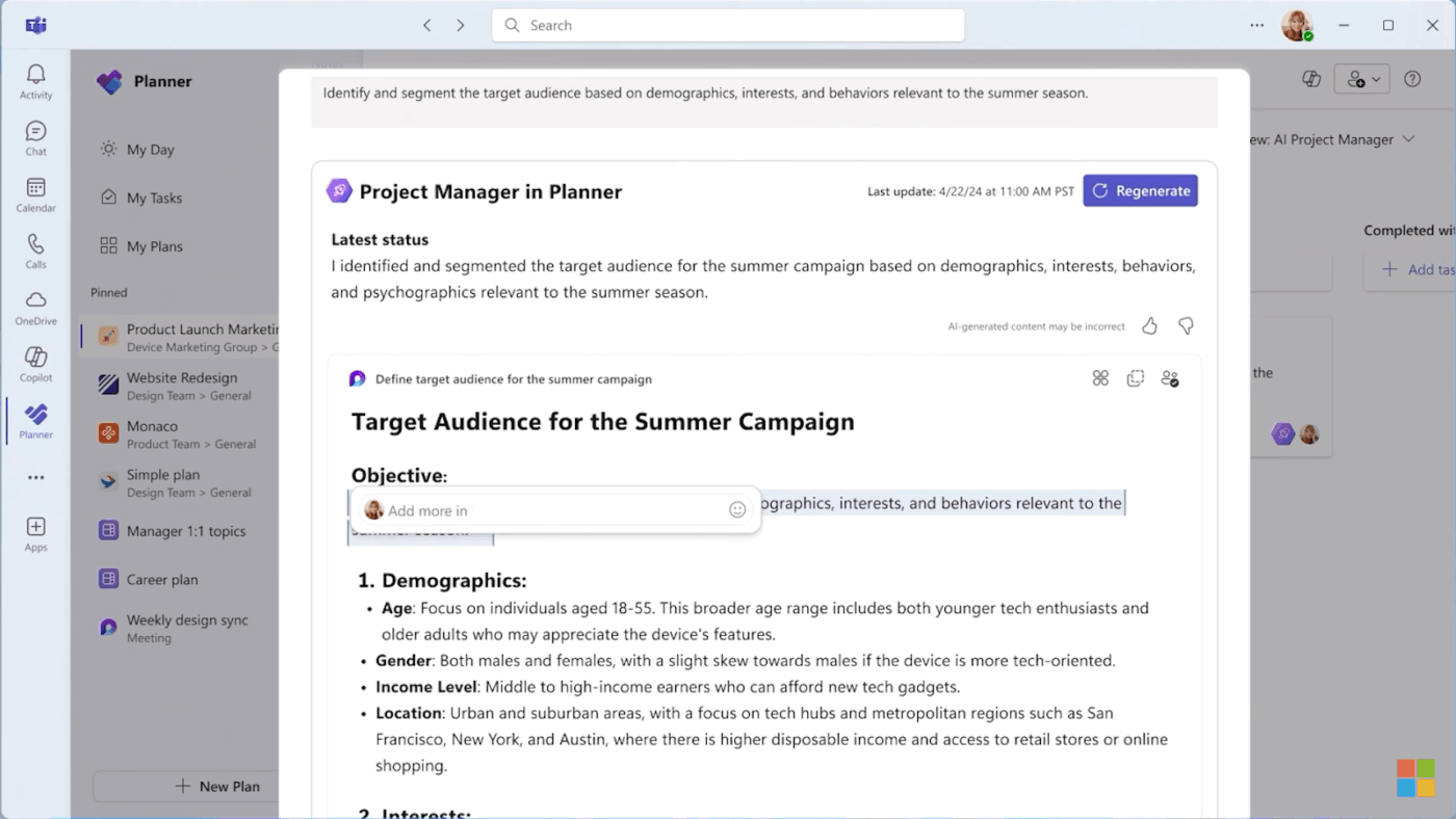 AI-powered project manager with Microsoft Project