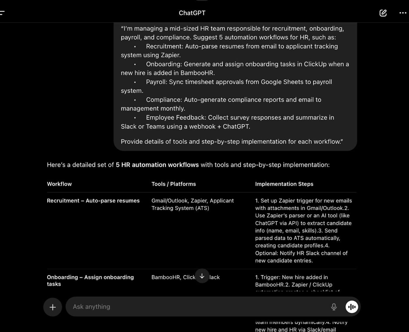 Set up HR specific automations