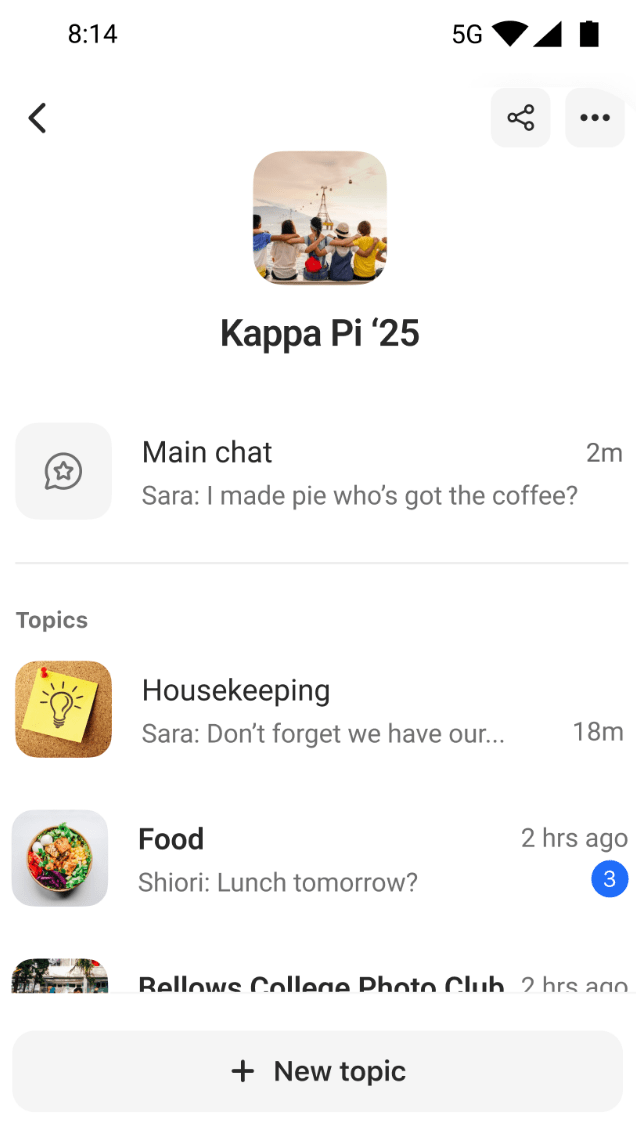 Separate chats in GroupMe