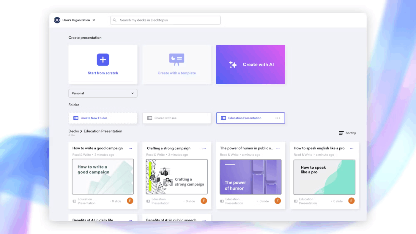 Decktopus: AI Portfolio Generator
