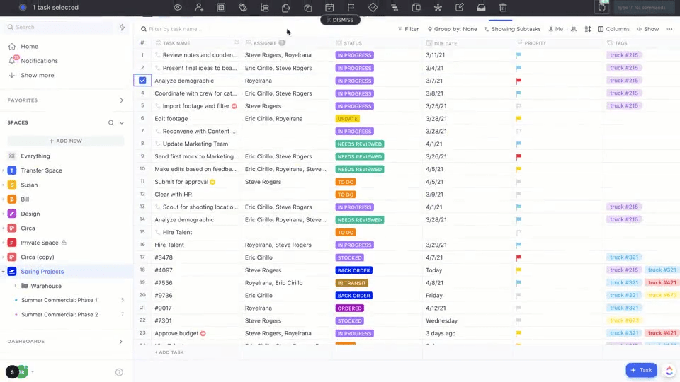 ClickUp Database: AI Spreadsheet Generator