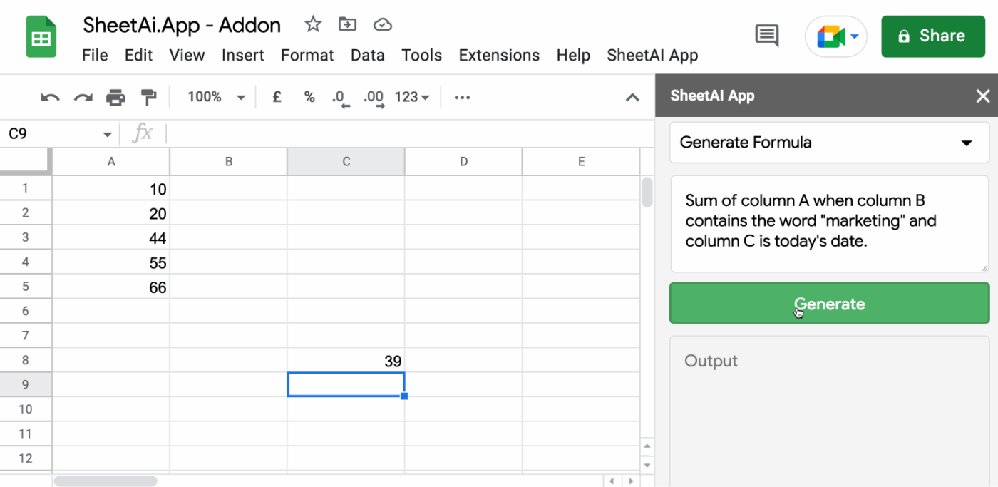 SheetAI: AI Spreadsheet Generator