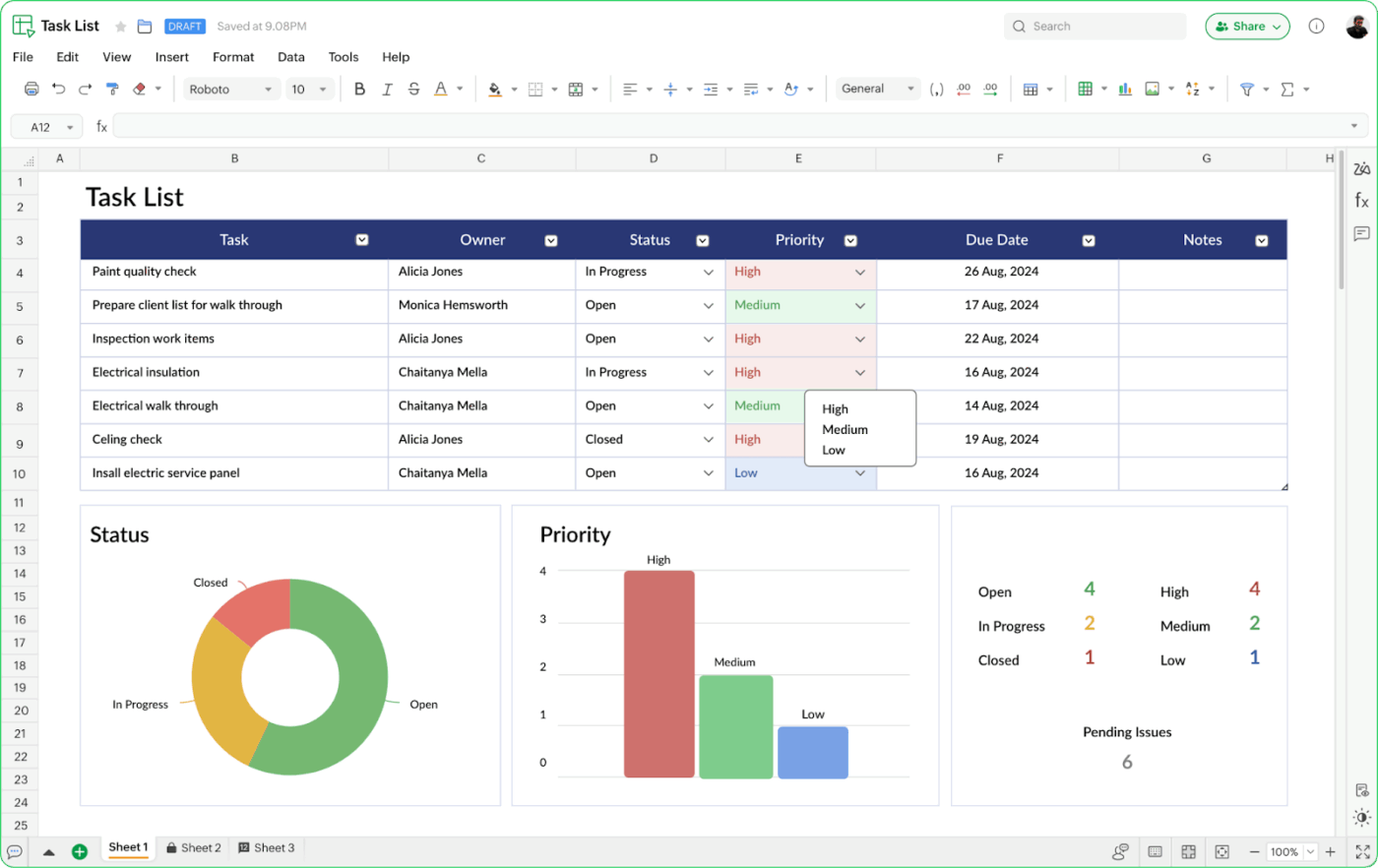 Zoho Sheet: AI Spreadsheet Generator