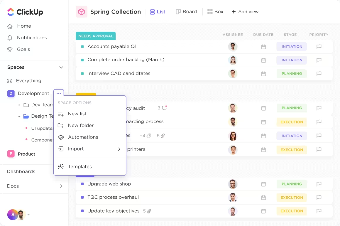 ClickUp Dashboard