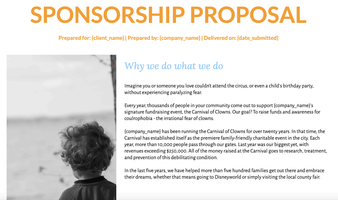 Sponsorship Proposal Template: Proposify Sponsorship Proposal Template