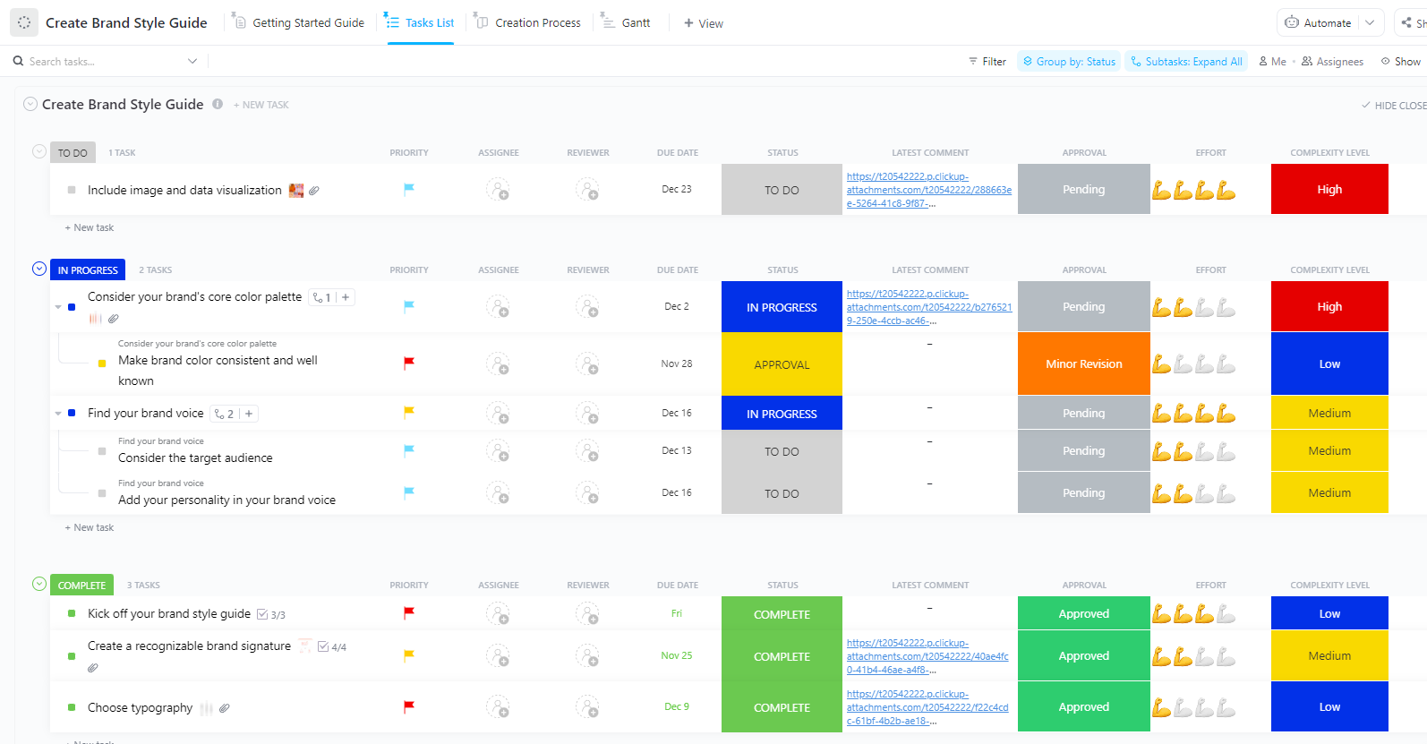 ClickUp Brand Style Guide Template
