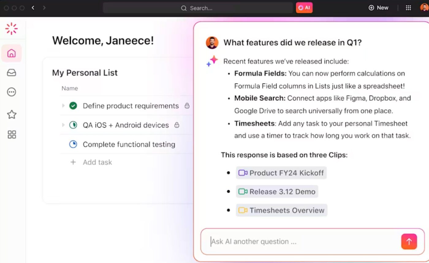 ClickUp Brain: Rest while AI transcribes your Clips