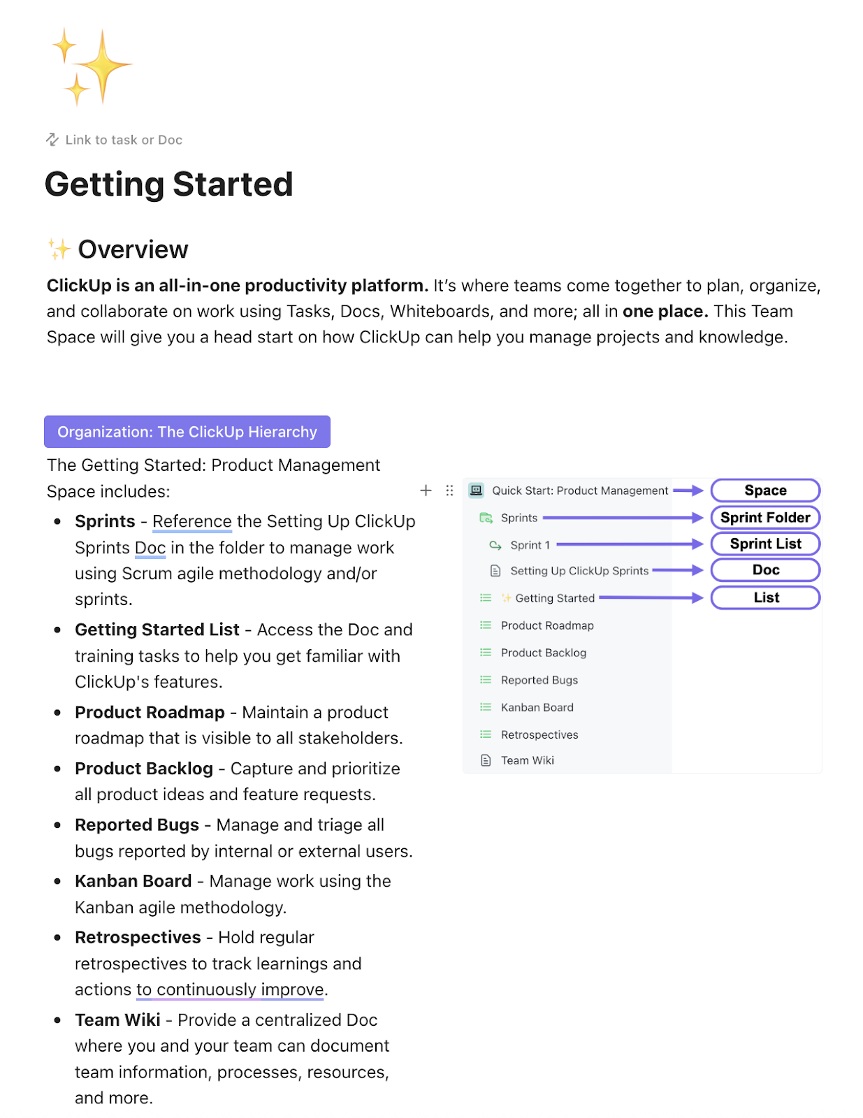 ClickUp Product Management Template