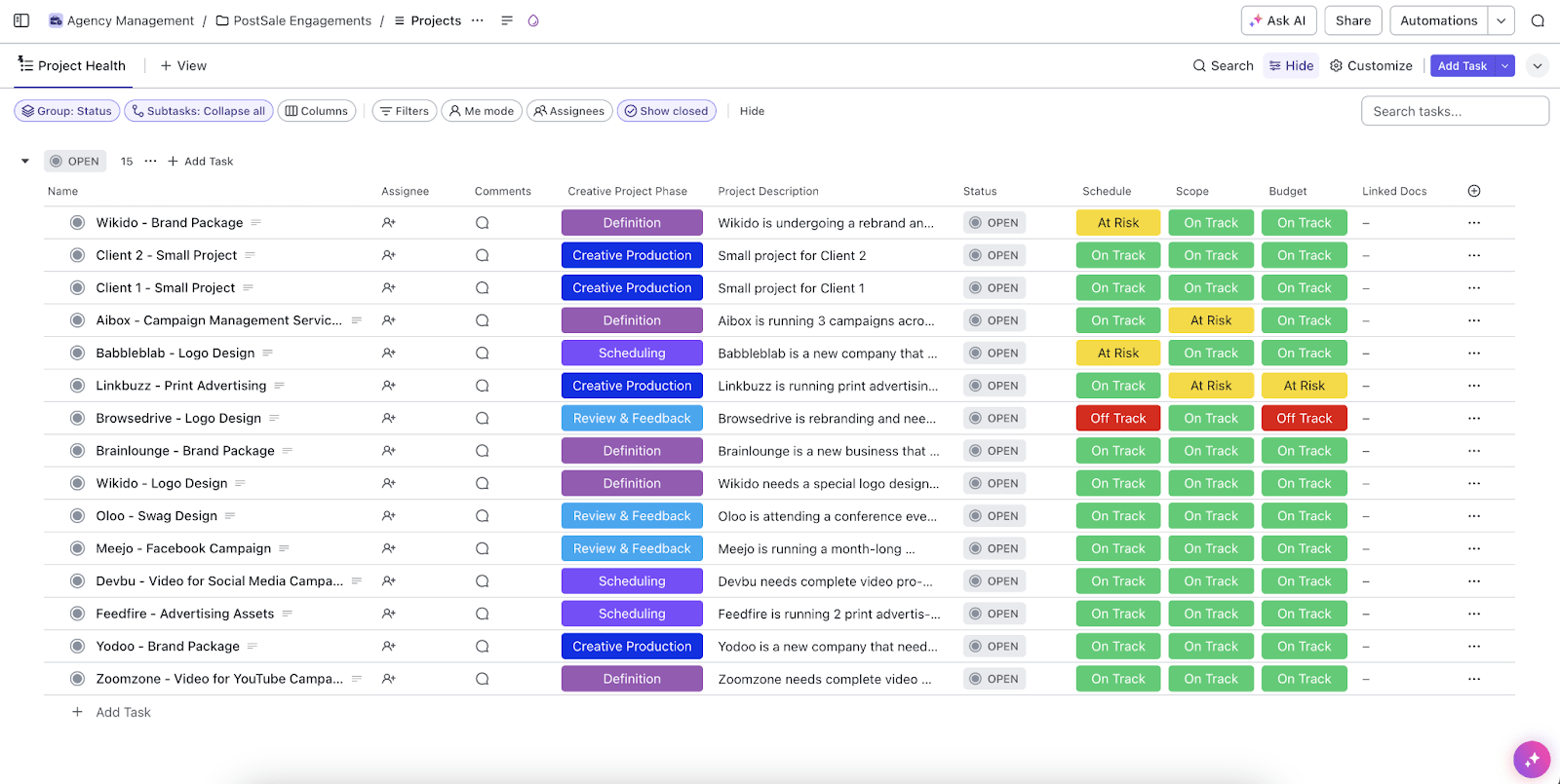 ClickUp Agency Management Mind Map Template