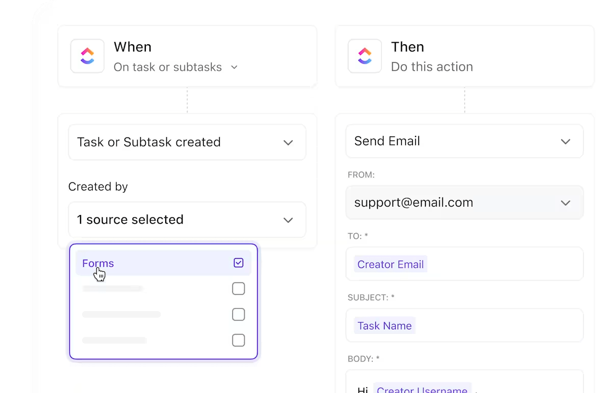 ClickUp Automations: AI ERP