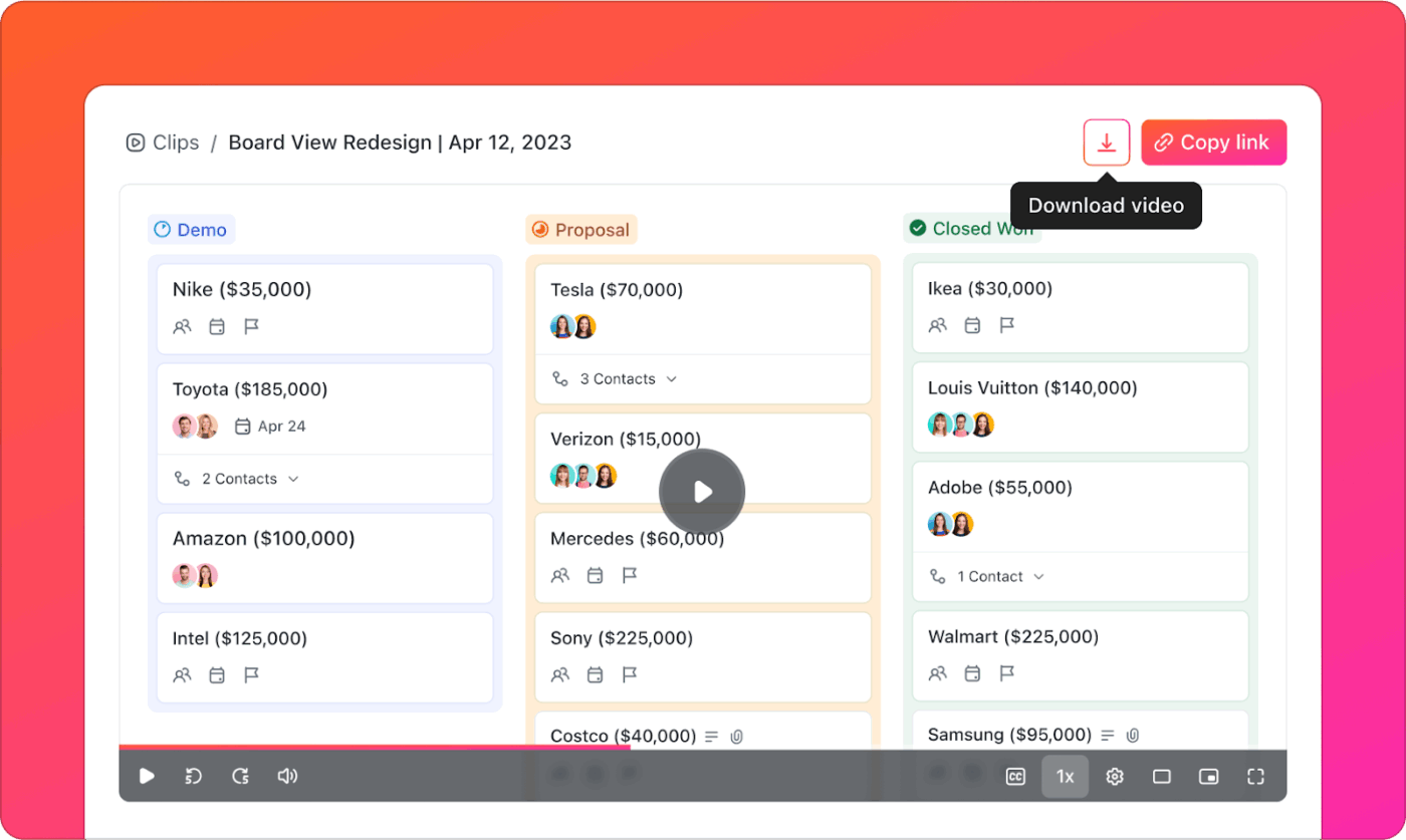 ClickUp Clips: Screen sharing for async communication