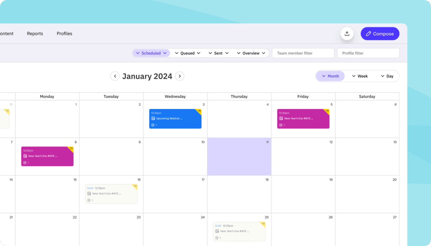 Sendible (Best for managing multiple brands and client approvals): Content Calendar Software 