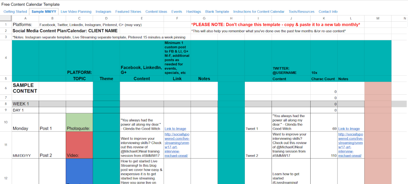 Google Sheets (Best for flexible and budget-friendly content calendars)