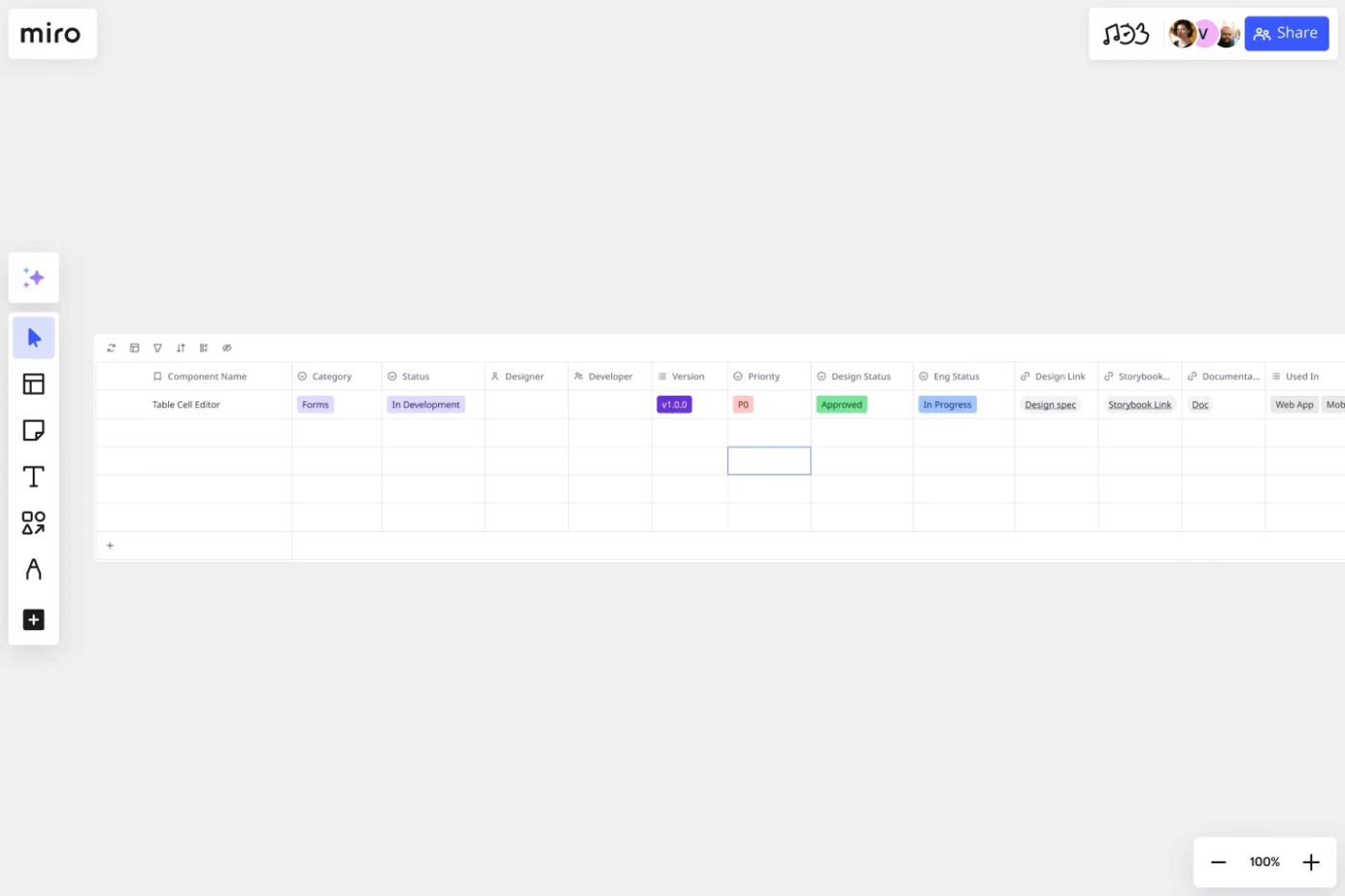 Support your company and design components with this template