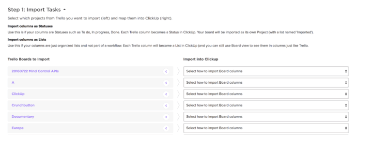 Import Tasks