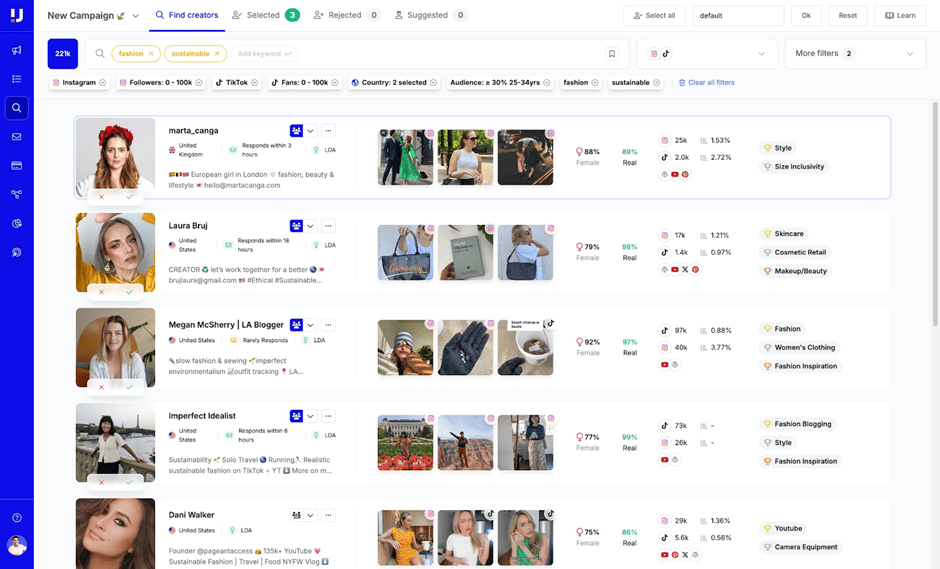 Upfluence (Best for influencer-driven brand awareness campaigns)
