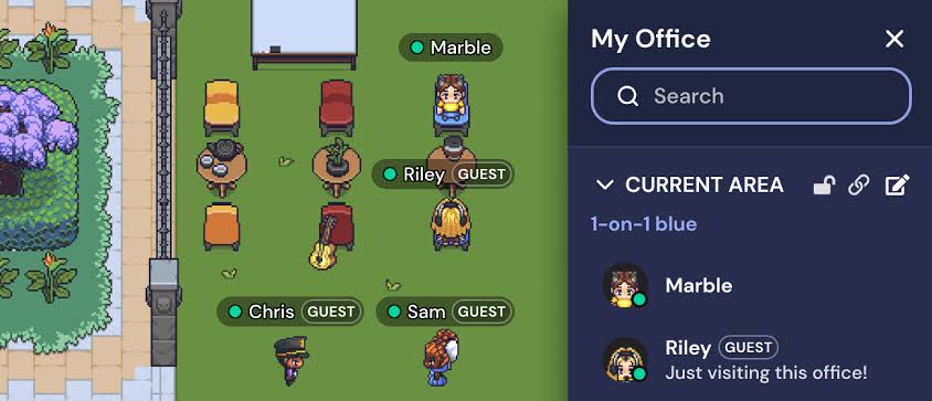 Gather: Pixel art interface for virtual HQs