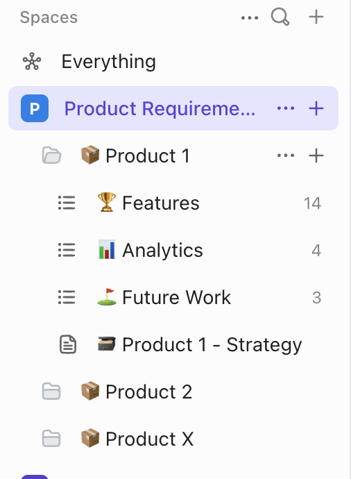 Folders in ClickUp