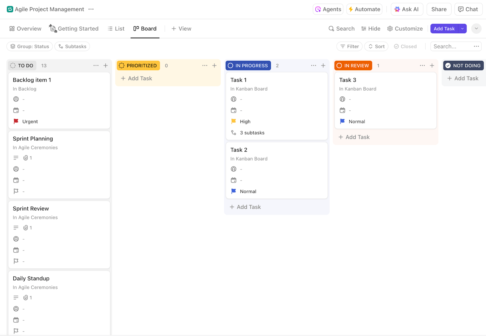 ClickUp Agile Project Management Template