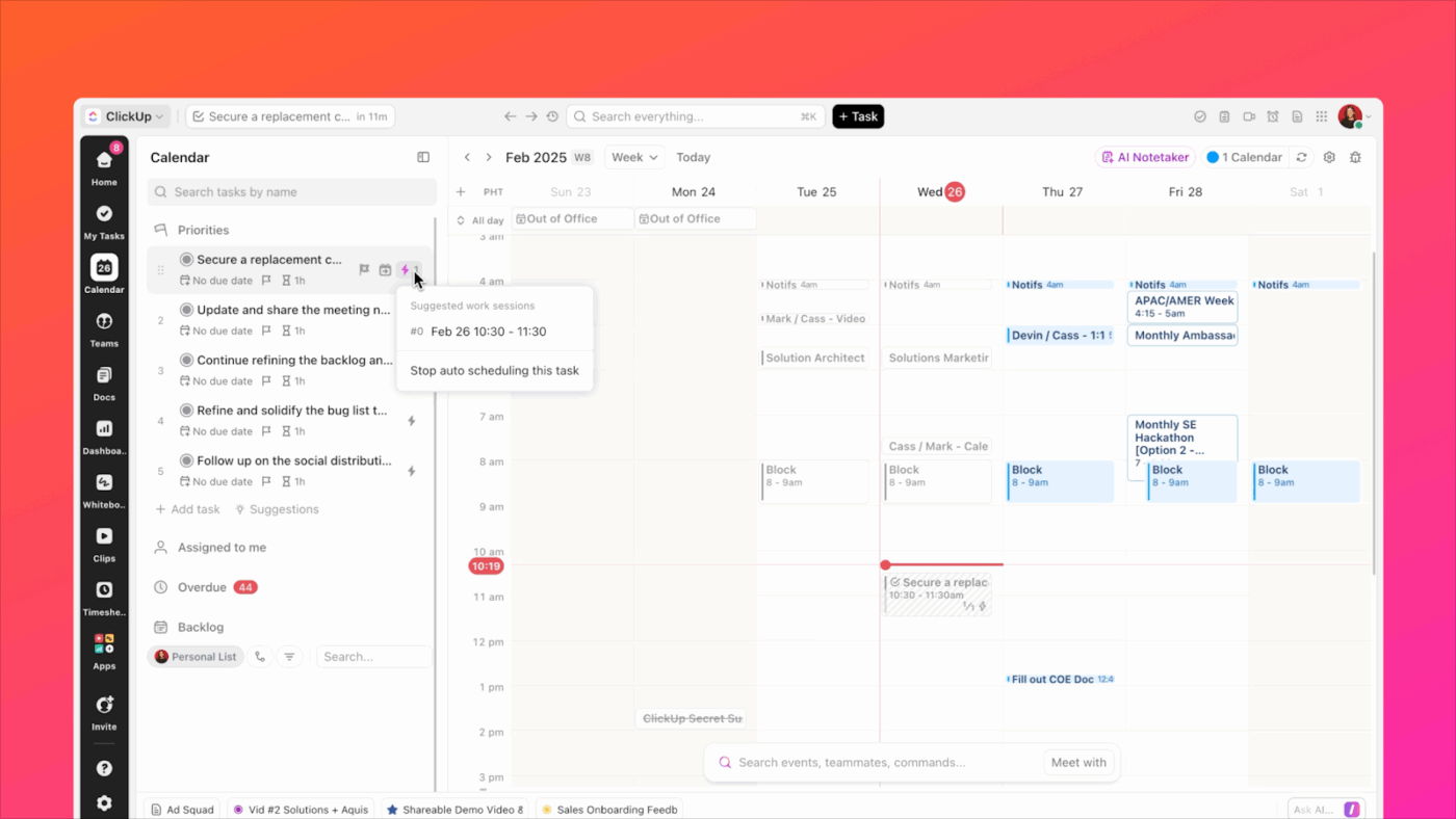 ClickUp Calendar: Plan events around school leaders' schedules