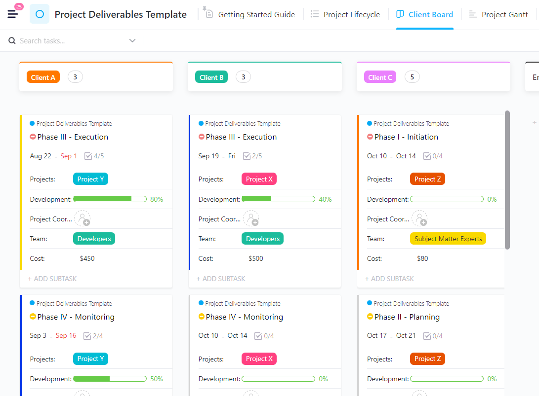ClickUp Project Deliverables Template: Track tasks milestones and outcomes for successful completion