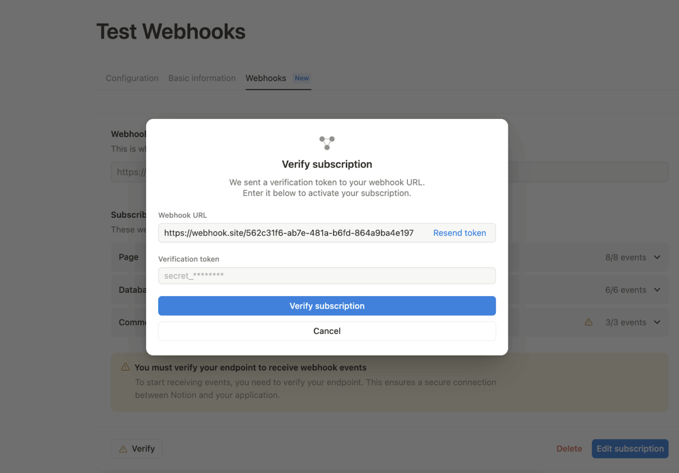 Verify the subscription (either with paid plans or not) needed for advanced webhook use
