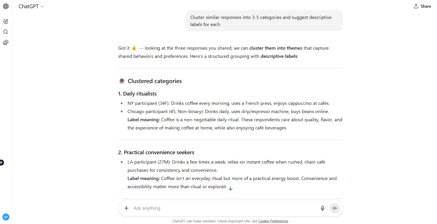 Learn how to automate survey analysis with ChatGPT prompts for quantitative data
